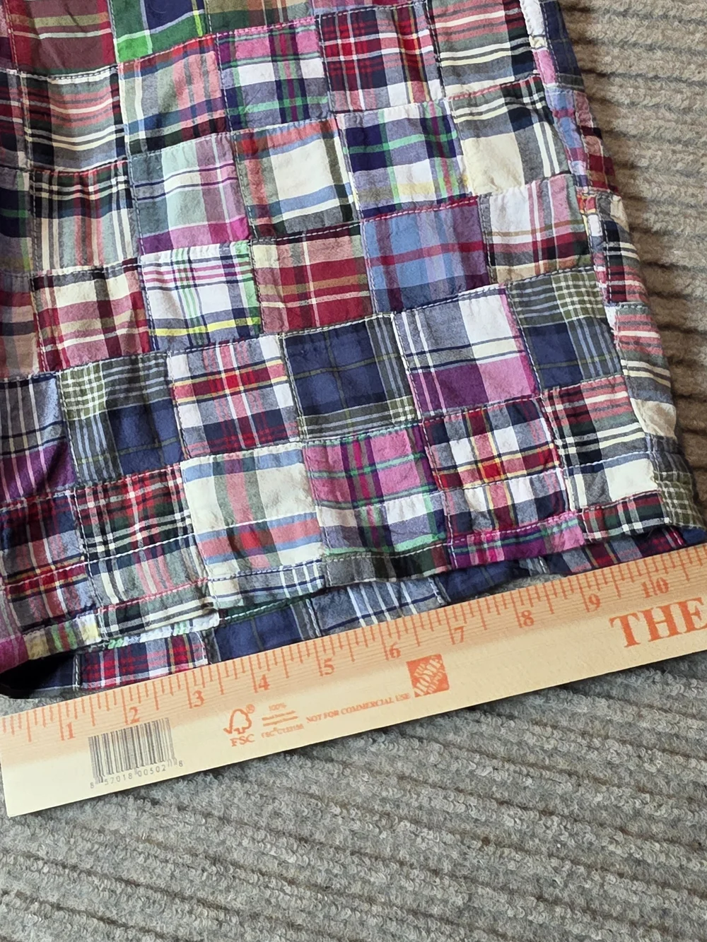 J.Crew Field Short Patchwork Madras Plaid Cotton Multi-Color Shorts Men’s 31